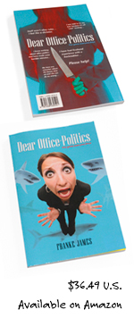 Inside layout sample: Back of Dear Office-Politics game book